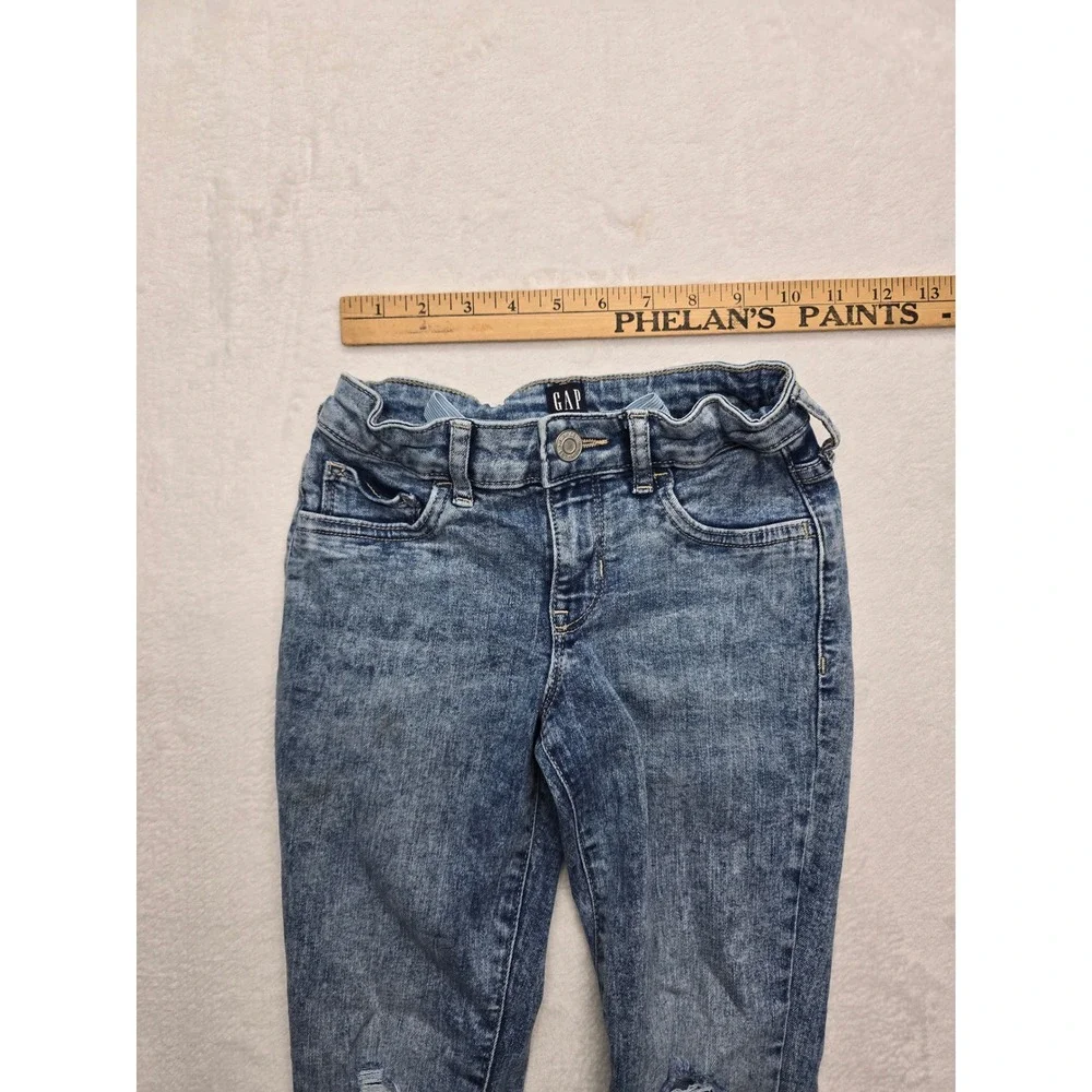 Gap Kids Stretch Jegging Distressed Medium Wash Blue Denim Jeans Size 8